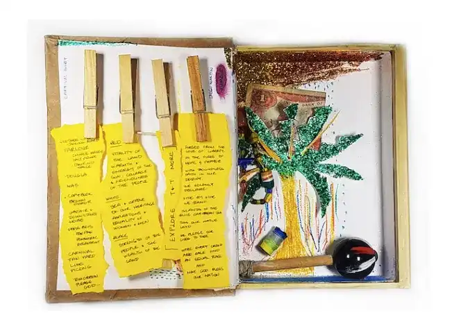 A notebook of the design process of “TriniTalk” by Nikita Huggins.