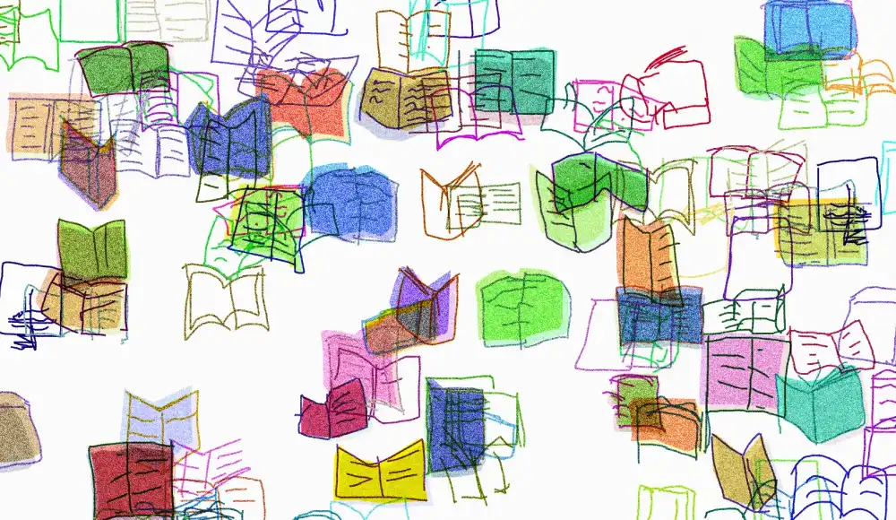 Using ml5 SketchRNN as a homage to endpapers in bookbinding tradition