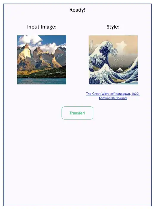 Example of Style Transfer