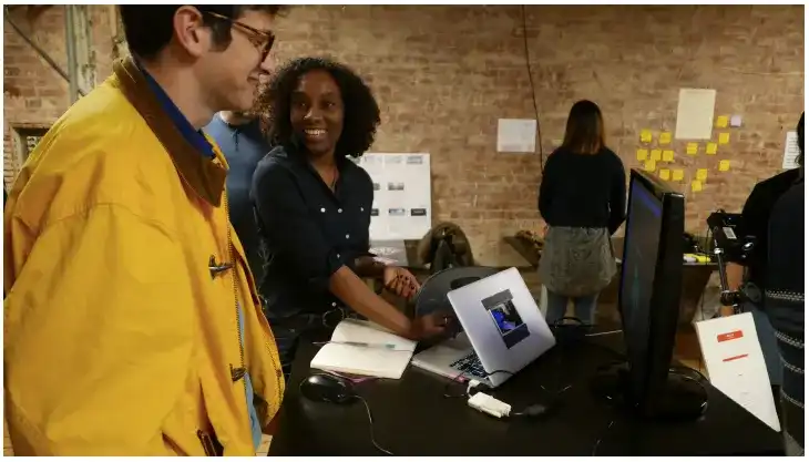 Nikita Huggins presenting “TriniTalk”.