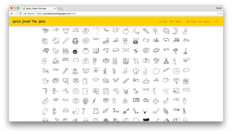 Image of Google’s quickdraw dataset