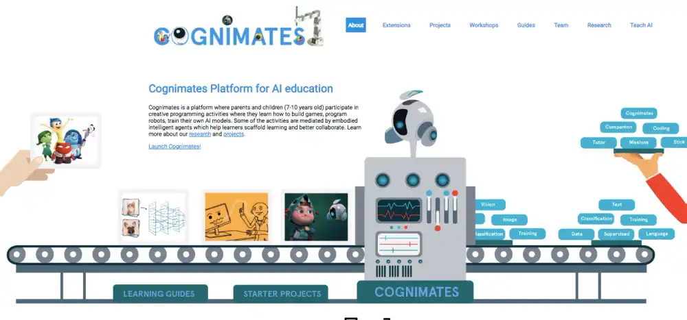 Screenshot of the Cognimates website.